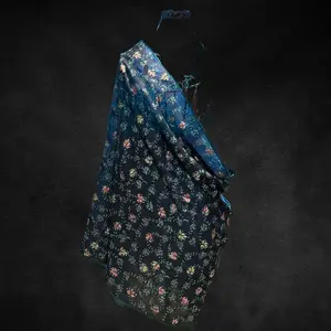 Midnight Meadows -  Handwoven Certified Cashmere Pashmina Shawl