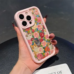 Flower pattern iPhone anti drop phone case 17 16 15 14 13 12 11 Plus Promax Pro Max and Samsung Galaxy S25 S24 S23 S22 protective case funny festive holiday case creative cute loopy  cases junk