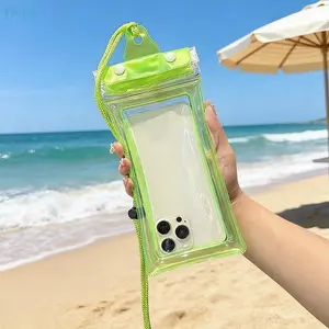 Waterproof Phone Pouch, Double Lock Seal Floating Dry Bag with Lanyard for Swimming & Beach
