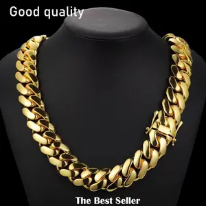 14K Gold Vacuum Plated with 5A+ Sri Lanka Zircon Stainless Steel Chain & Copper Flip Clasp Miami Cuban Link Chain Italy Mexico & Micro Inspired Unisex Hip Hop 10-22mm Necklace&Bracelet for Men & Women Jewelry,Daily Wear,Casual Fashion,Gift