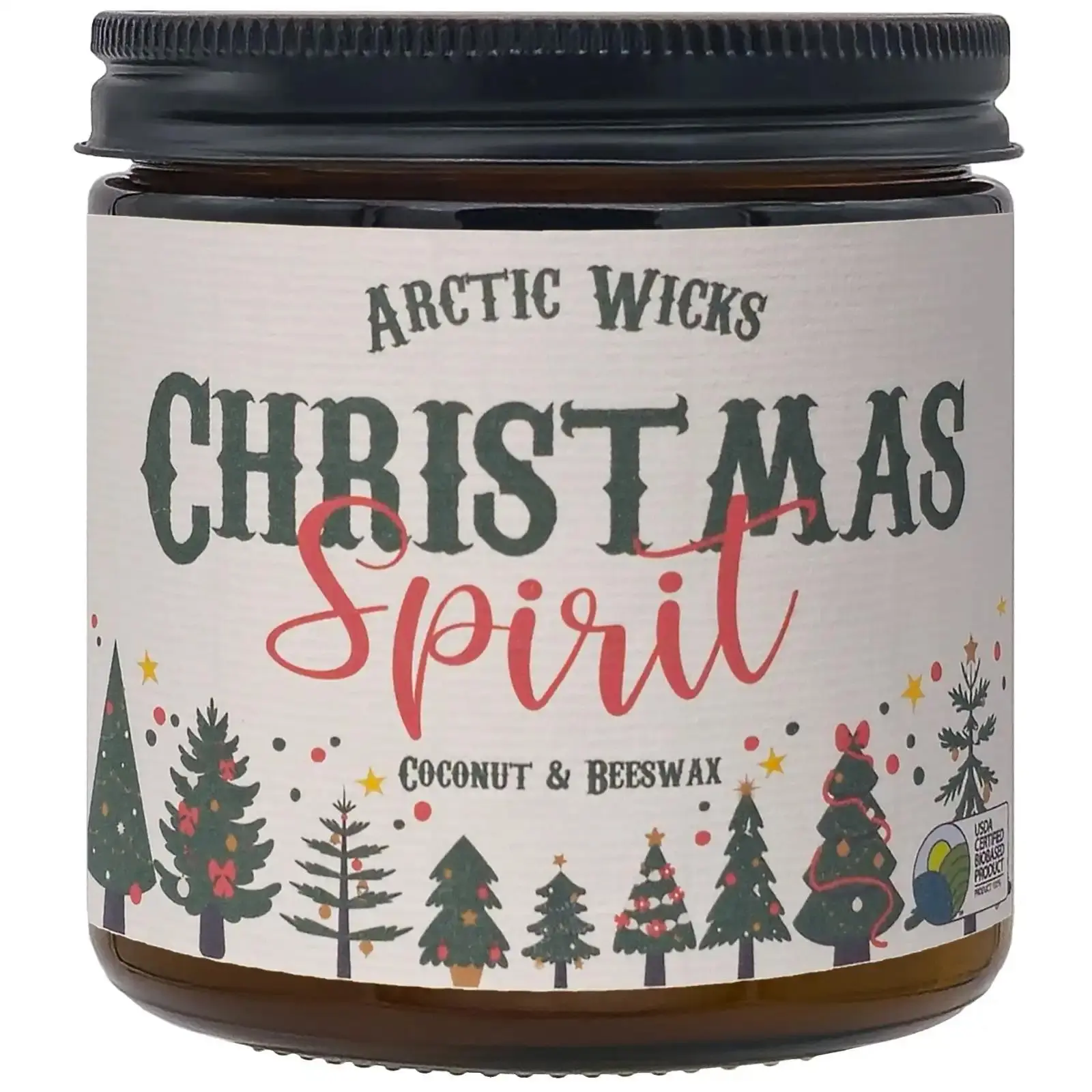 Christmas Spirit Non-Toxic 16oz Double-Wick Coconut and Beeswax Candle