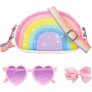 F-CPB27  Toddler Rainbow Purse for Kids Gift Set Little Girls Cute Crossbody Bag
