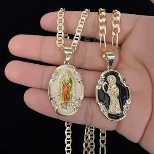 Santa Muerte Necklace 14k Gold Plated Necklace