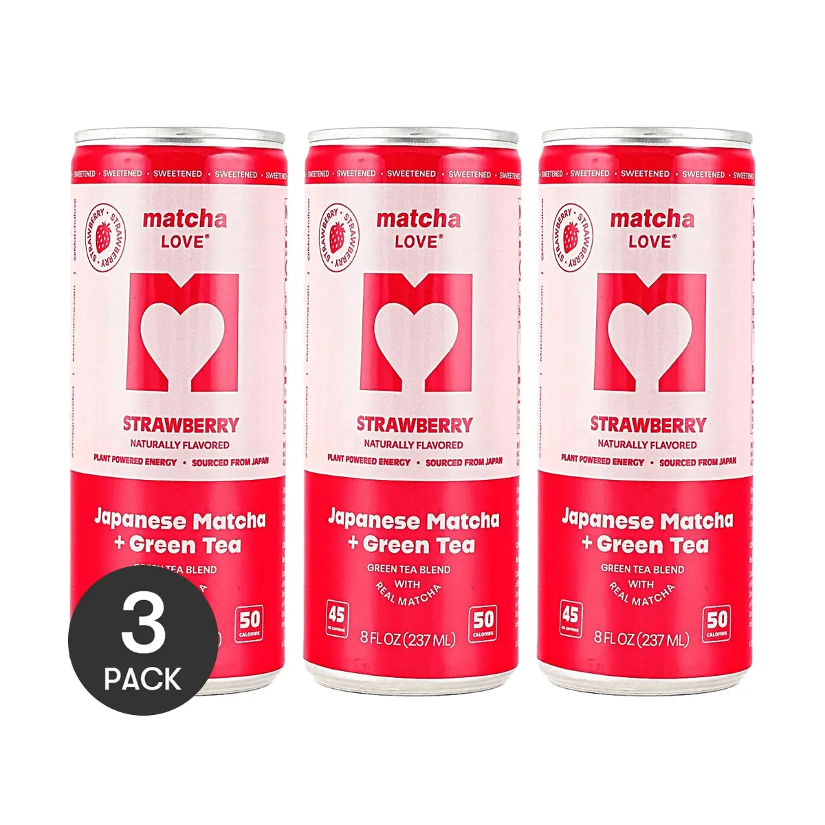 3 Pack ITO EN Matcha Love Strawberry 8 fl oz Each - Japanese Green Tea Drink, Fruit Flavor, Refreshing