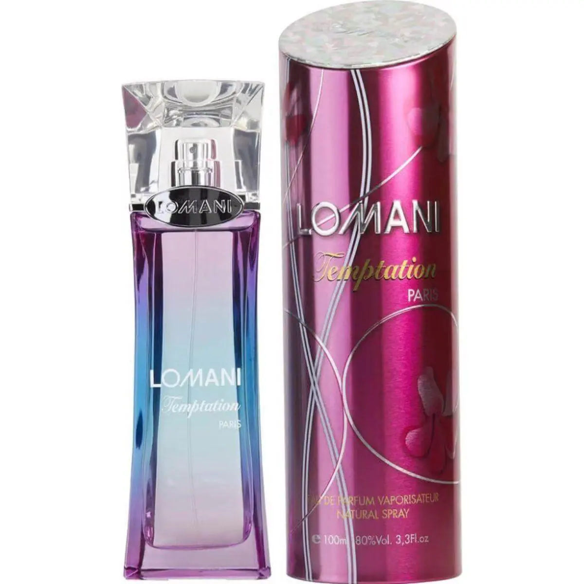 Lomani Temptation Women's EDP Spray Perfume, 3.4 fl oz (3.3 oz Equivalent) - Feminine & Fruity Women's Fragrance with Sweet Berries & Peach Scent, New in Can, Feminine Women's Fragrance