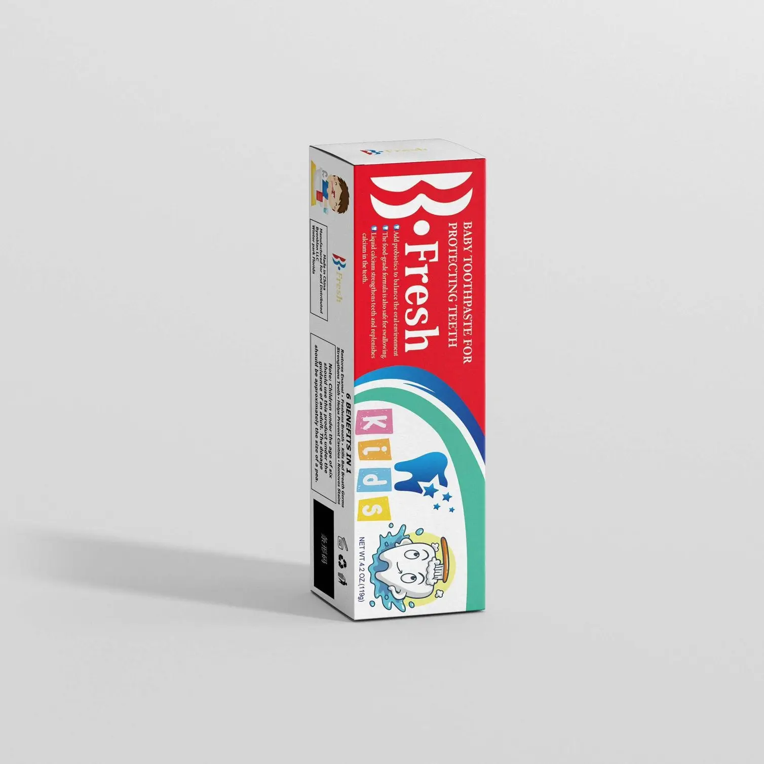 B.Fresh Kids Toothpaste Gentle Cavity Protection Toothpaste for Children, 4.2 oz