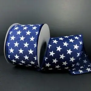 NAVY SATIN/WHT STARS, 2.5"X10Y