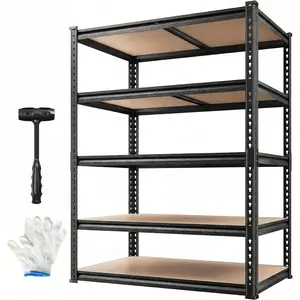 TryLazy Garage Shelves Classic 5-Tier Metal Storage Shelving Unit Height Adjustable Versatile Utility Rack for Craft Warehouse Pantry Kitchen Organiser
