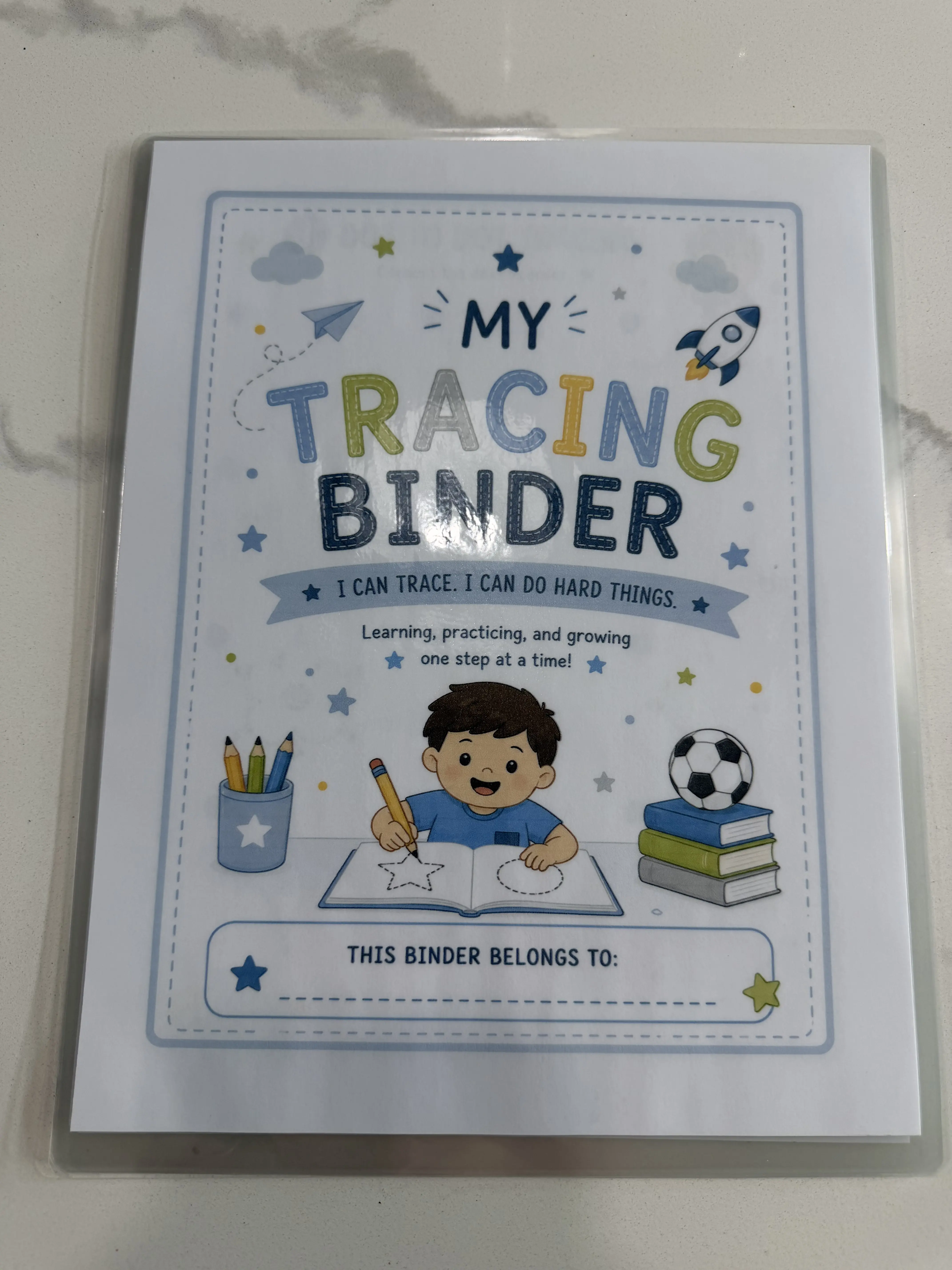 Tracing for Little Learners | Fine Motor Skills & Pencil Control Binder | Reusable Dry-Erase Workbook