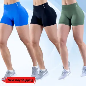 Im.pact Shorts 4.5" High Stretch & Durable Fabric Seamless Design Subtle Glute Contour Low Ribbed Band Gym Shorts for Women 90% Nylon 10% Elastane