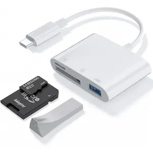 SD Card Reader for  USB C,3 in 1 Memory  Sd Card Reader USB C with  Slots,Camera Adapter to  Compatibletype-C Laptop,Usbc Sd Card Reader Camera, Android, MacBook Pro/Air,Laptop.