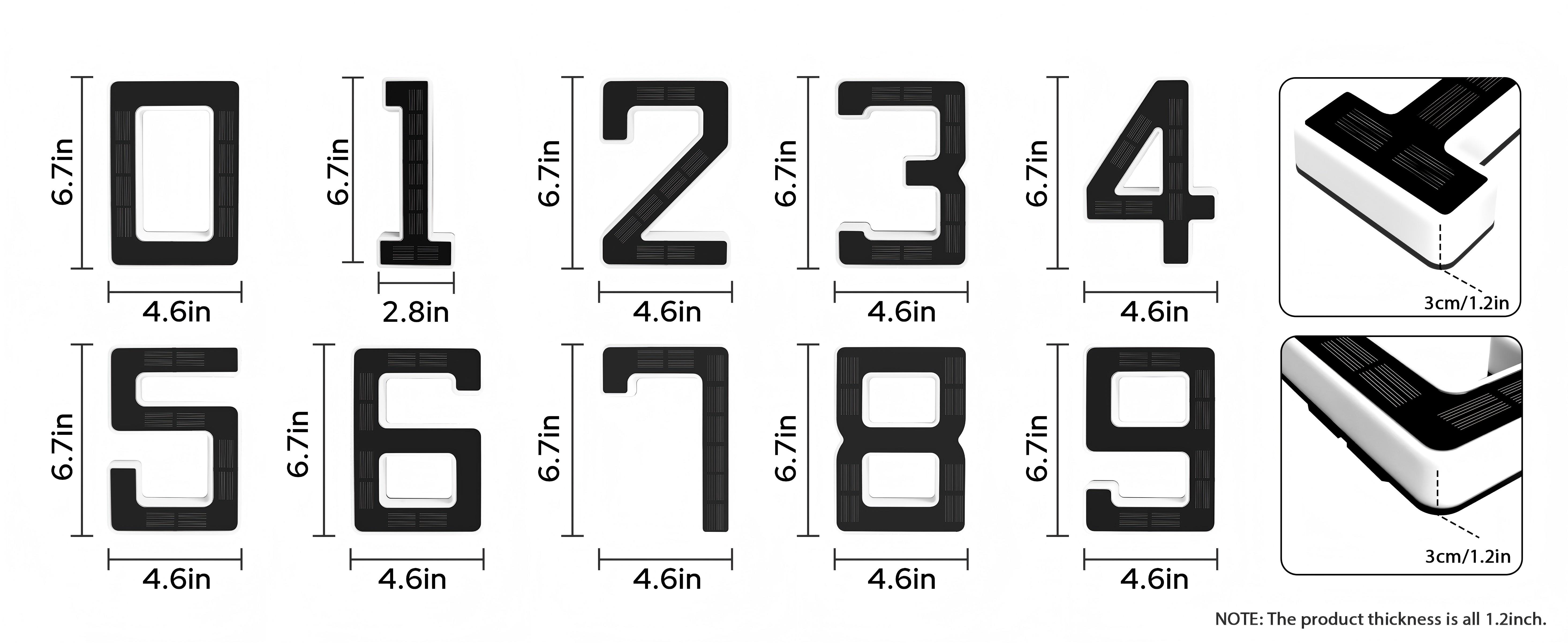 ISUNMEA Solar Lighted House Numbers 6.7 Inch Waterproof LED Address Signs for Outside Modern House Numbers with Large Personalization Options,Decorate your door number, DIY personalisation.Modern Farmhouse Illuminated Sign Light  Solar Waterproof Lamp