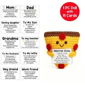 Handmade Emotional Support Pizza - 10 Changeable Mood Cards - Easter Basket Stuffer 2026 - Cute Office Decor & Teen Girl Gift - Funky Home Decor Slice