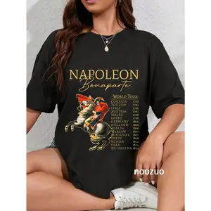 100% Cotton Napoleon Bonaparte World Tour Funny Military History Lover T-Shirt