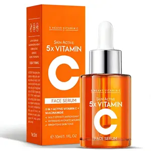 Vitamin C Brightening Serum Bundle - Double Hydrating & Glowing Facial Essence for Sensitive Skin, Great Value Daily Skincare, 1.1 fl oz