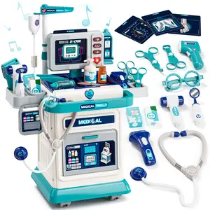 Lehoo Castle Doctor Kit for Kids, Kids Doctors Play Set, Pretend Medical Station Toy Set, Mobile Cart with Lights and Sound
