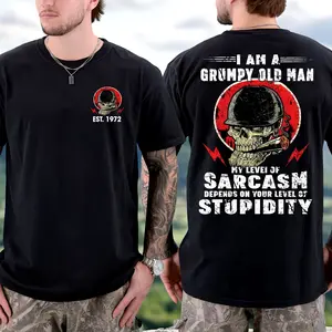 Grumpy Old Man Boomer Generation 2 Sided T Shirt, Custom Year Generation X T-Shirt full color full size for men and women