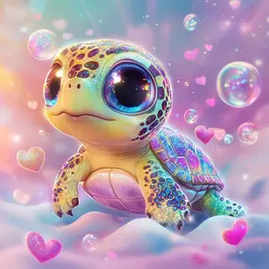 Cute Turtle Design DIY Diamond Arts Colorful Painting Kit Without Frame, DIY 5D Diamond Arts Colorful Painting Kit, Wall Art Decor for Home