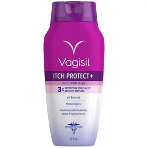 Vagisil Feminine Wash for Intimate Area Hygiene and Itchy, Dry Skin, Itch Protect+ Crème Wash, pH Balanced and Gynecologist Tested, 12oz (Pack of 1)