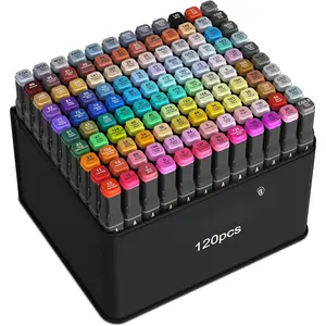 120 Color  Markers,Dual Tip Art Marker Pen, Classic Series  Felt Permanent Markers, Animation Art Sketch Sketching, -based Markers