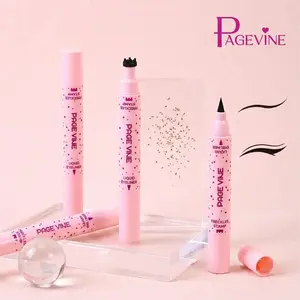 2-in-1 Freckle Pen & Liquid Eyeliner – Viral Faux Freckles Stamp + Waterproof Black Eyeliner, Natural Sun-Kissed Makeup Look, Quick Dry Smudge Proof Long Lasting Beauty Essential for Women
