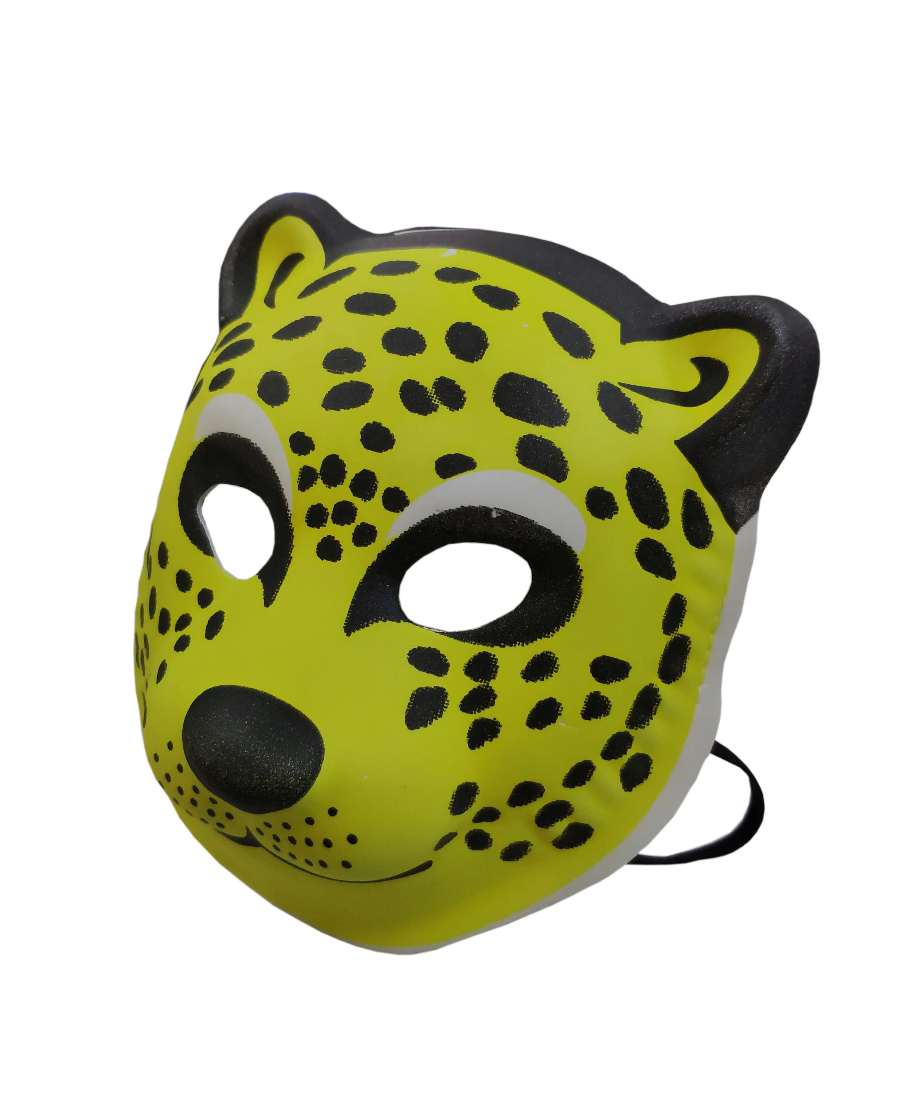 FixtureDisplays® Yellow Cheetah PVC Mask Costume Accessory Child Kids Adult Jungle Animal Holloween 18343-CHEETAH