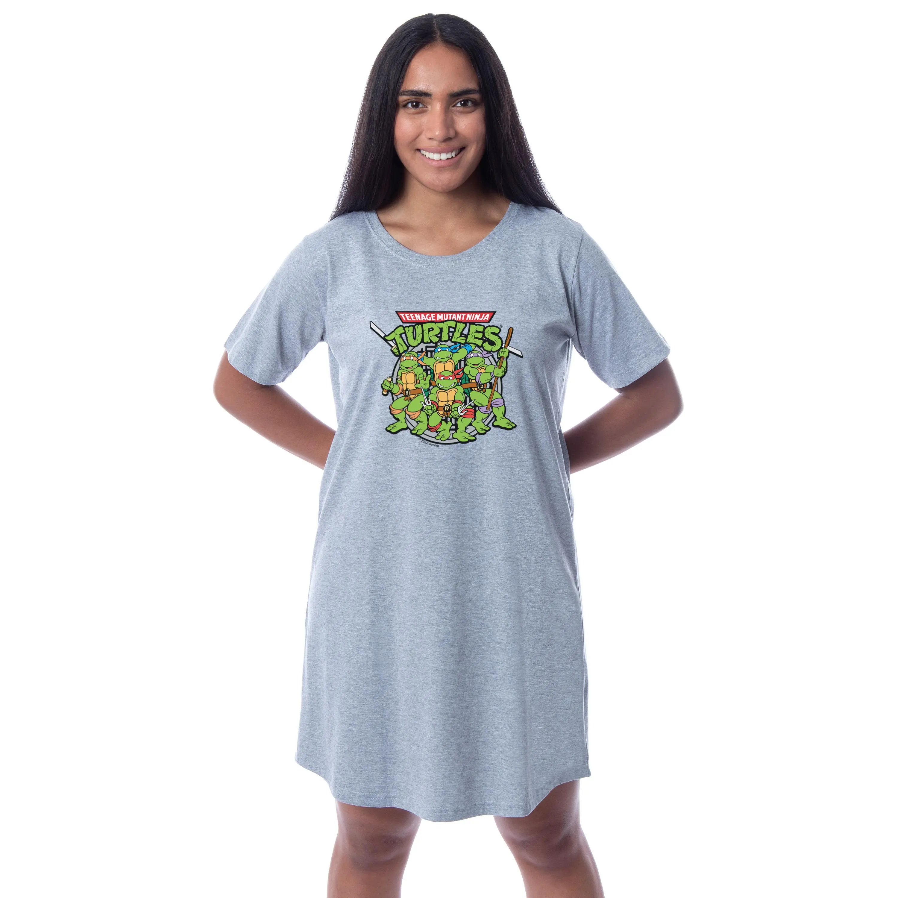 Teenage Mutant Ninja Turtles Women's Leonardo Raphael Donatello Michelangelo Nightgown Sleep Pajama Shirt