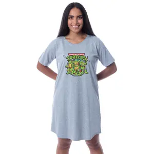 Teenage Mutant Ninja Turtles Women's Leonardo Raphael Donatello Michelangelo Nightgown Sleep Pajama Shirt