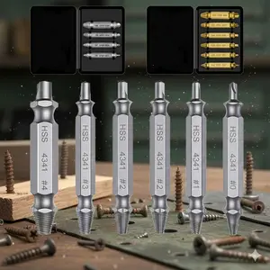 Universal Bolt Extractor Kit: Remove Stripped, Broken, Rusted Screws. Multi-Size Drill Bits for Metal & Wood. Quick Repair Tool for Automotive, Mechanical, DIY Projects. All-in-One Screw Removal Set.