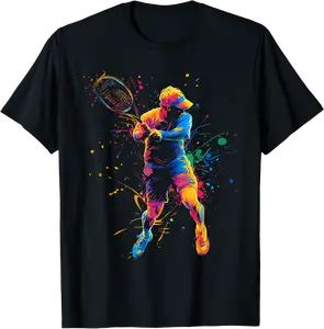 Topspin Ace Paint Splash Tennis Netball Sports Tennis Player T-Shirt - Lydiagarcia Shop 37B0F1KRVW6R