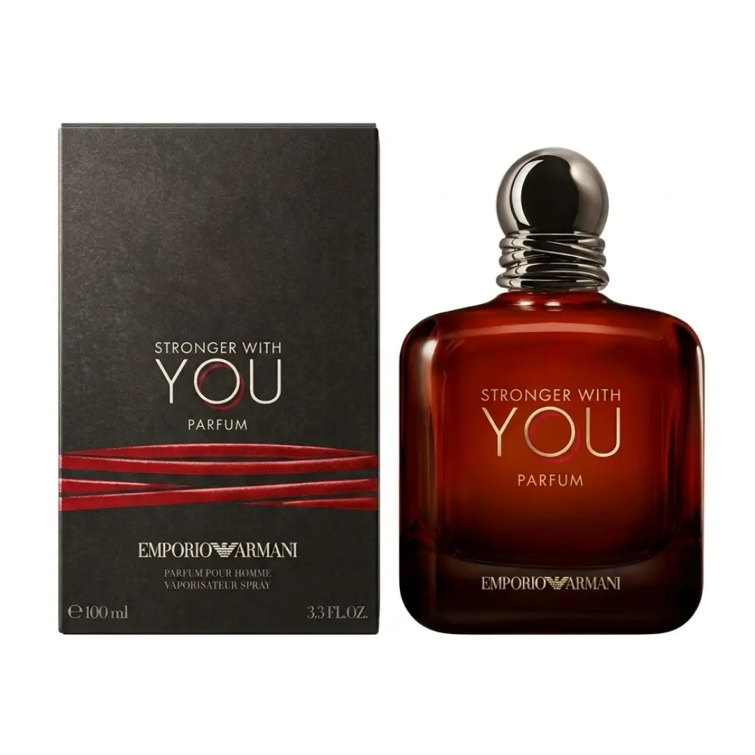 Emporio Armani Stronger With You Parfum For Men 3.3 oz | Warm Ambery Woody Fragrance | Long-Lasting Men's Parfum