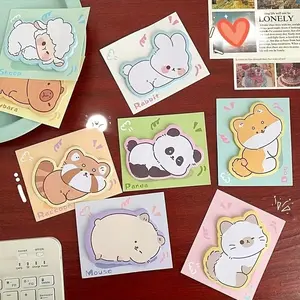 Cute Cartoon Animal Sticky Notes Set, Fun Design for School Office Home, Durable Paper, Self-Adhesive, Perfect for Reminders Learning Rewards