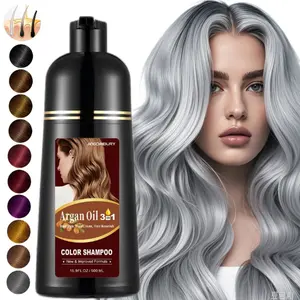 Natural Silver Gray Hair Color Shampoo with Argan oil , 16.9 Fl Oz, 3-IN-1 Hair Dye , Nourishing & Dyeing for Men Women Colors in Minutes, Haircare