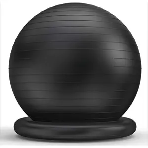 Ball Chair Yoga Ball Chair Exercise Ball Chair with Base for Home Office Desk, Stability Ball & Fitness Ball Seat to Relieve Back Pain, Home Gym Workout Ball for Abs, Pregnancy Ball with Pump