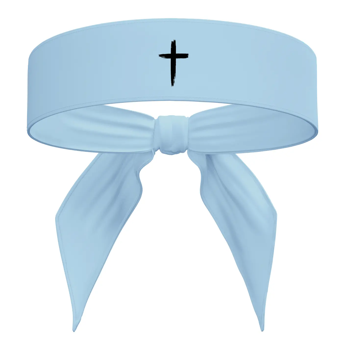 Light Blue Headband / Black Cross