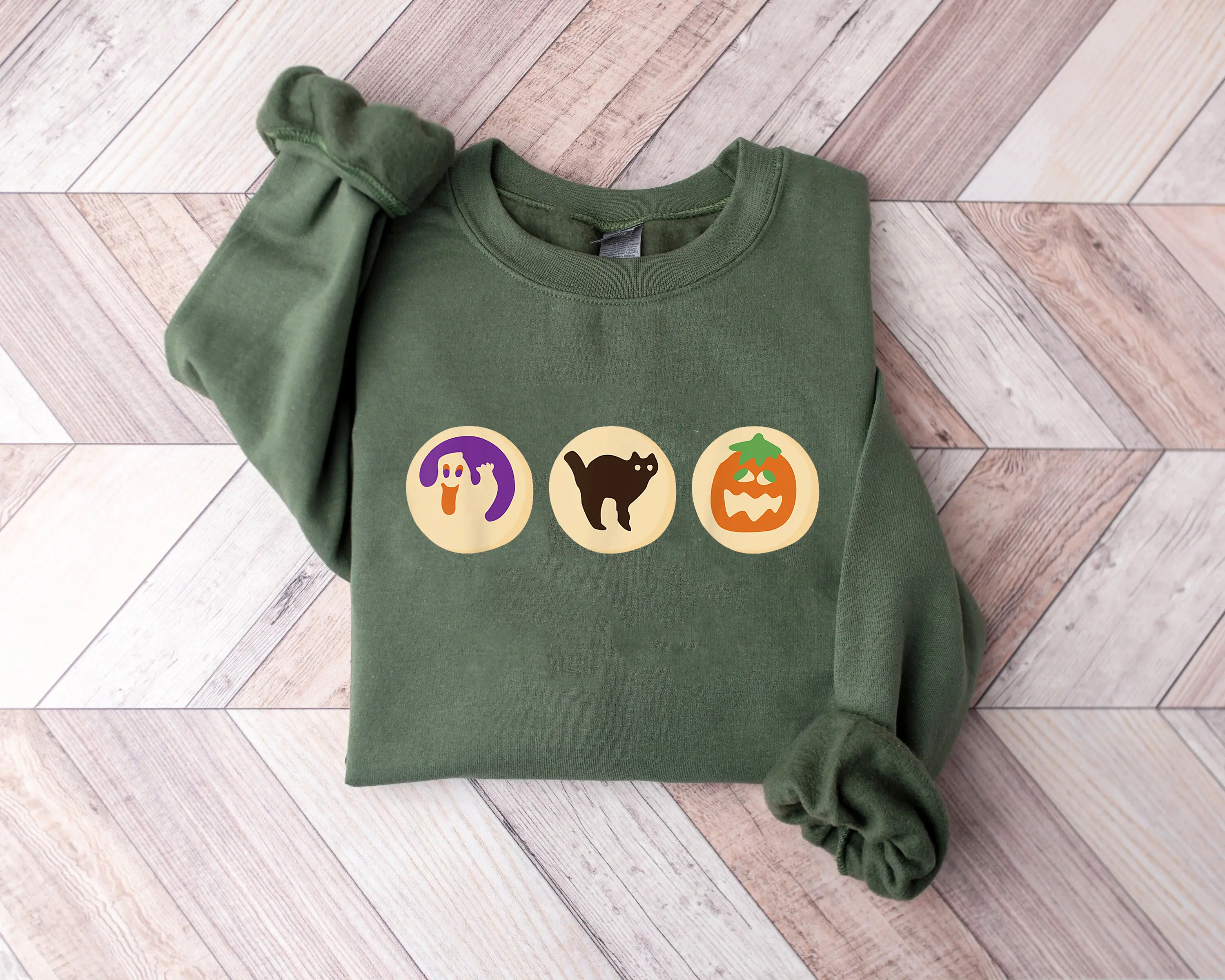Cute Halloween Cookies Boo Sweatshirt, Spooky Season Sweatshirt, Ghost Back Cat And Pumpkin Halloween Shirt, Halloween Cookies Shirt, Cute Trick Or Treat Shirt, , Spooky Season Cat Pumpkin Boo Ghost Shirt