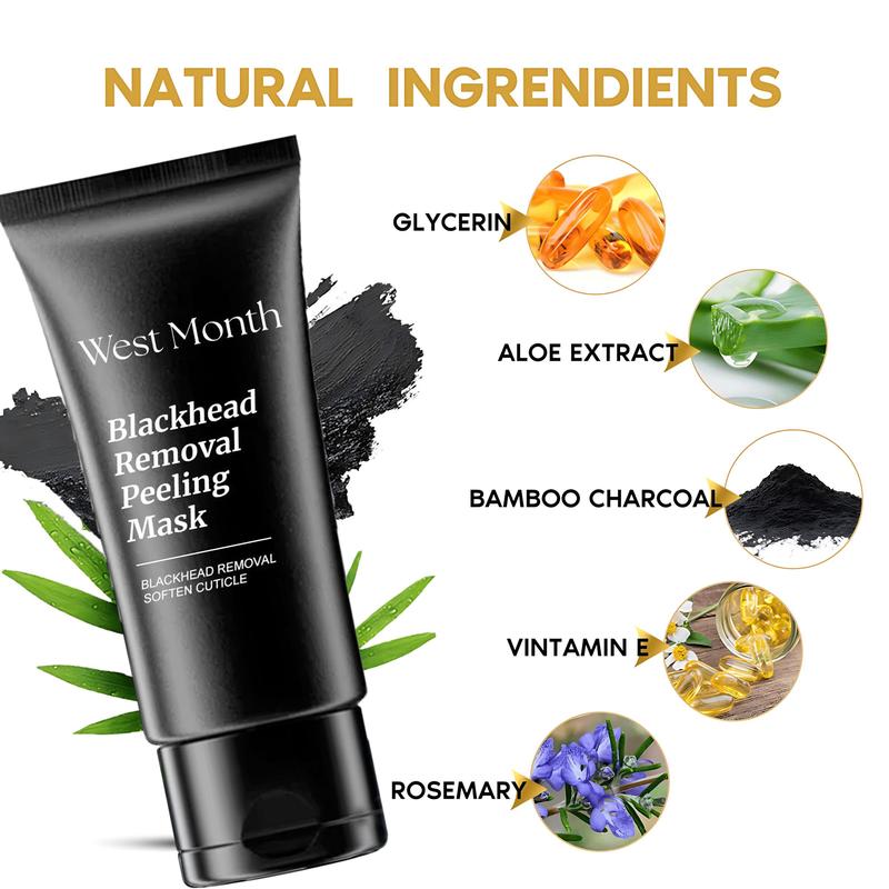 Bamboo Charcoal Facial Mask Deep Cleansing Pore Strips - Blackhead & Acne Treatment for Nose and Face, Oil Control & Anti-Blemish Care, 50g Skincare Gentle Nourishing Peel Radiant Sensitive Comfort Skin Repair Blemish Defense & Skin Repair