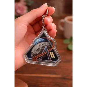 Artemis II Keychains, NASA Retro Bagtag, Space Logo, Unique Gift for Space Lover Present Space Friend Cosmos Enthusiast Rocky Husband Gift