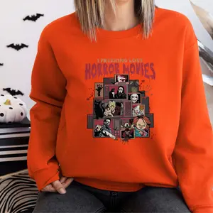 Halloween Horror Movie Sweatshirt,Halloween Friends Shirt,I Freaking Love Halloween Movies,Halloween Movie Killers Tee