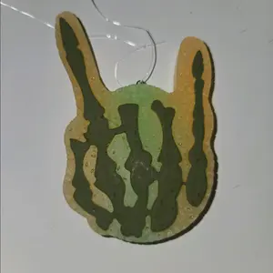 Balck Oak Scented Green/Orange Glow in the Dark Rock N Roll Car Freshie