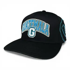 Guatemala 3D Rubber Patch Black Snapback Baseball Cap
