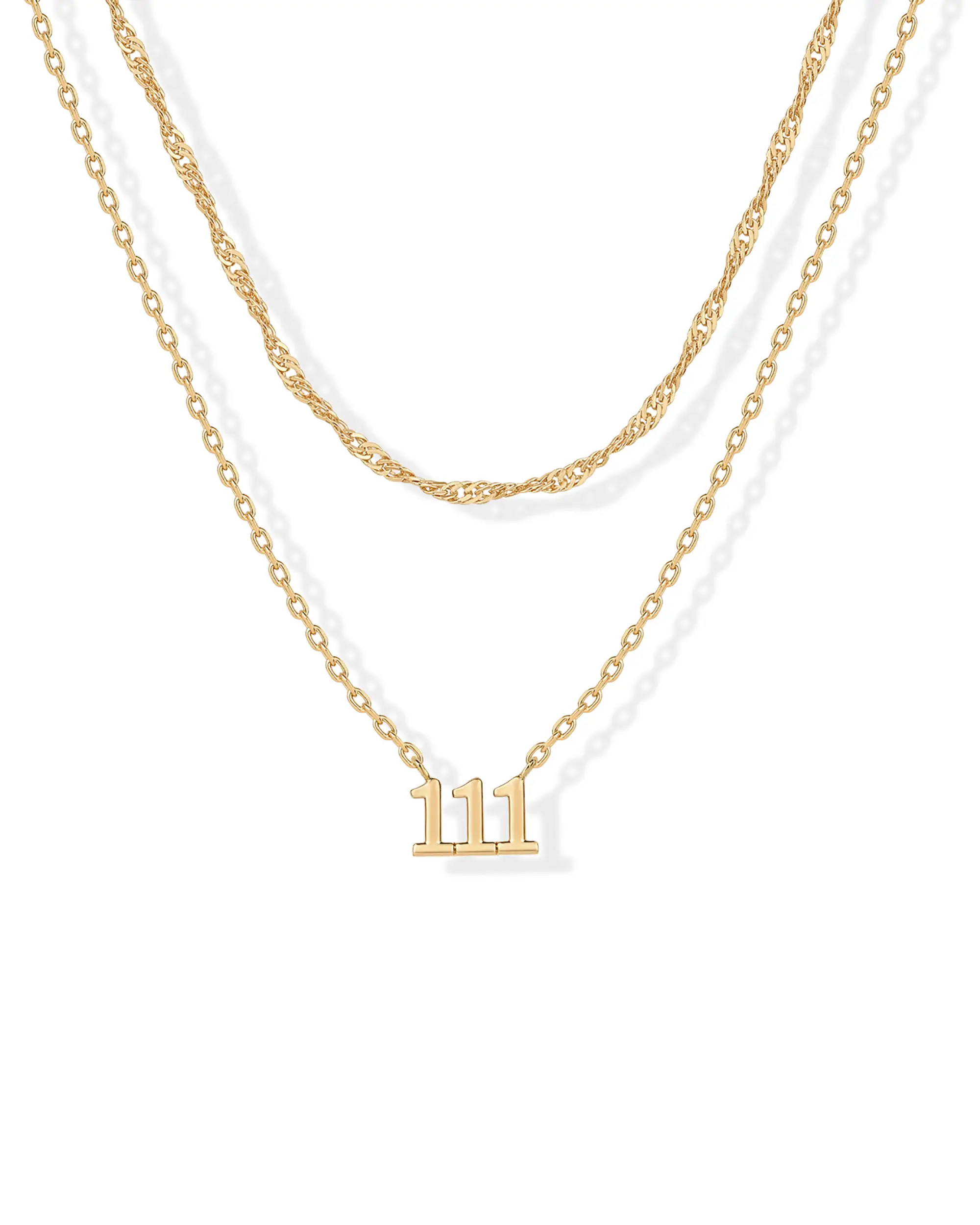 PAVOI 14K Gold Plated Angel Numbers Pendant Necklace for Women - Chain Zodiac Pendants Necklace