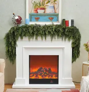 2-Pack Artificial Christmas Garland 6FT,room decorations Real Touch Winter Cedar Pine Greenery Decor with 168 Tips for Table, Mantle, Wall, Indoor, Outdoor Christmas Decorations Ornaments home essentials room decor for girls