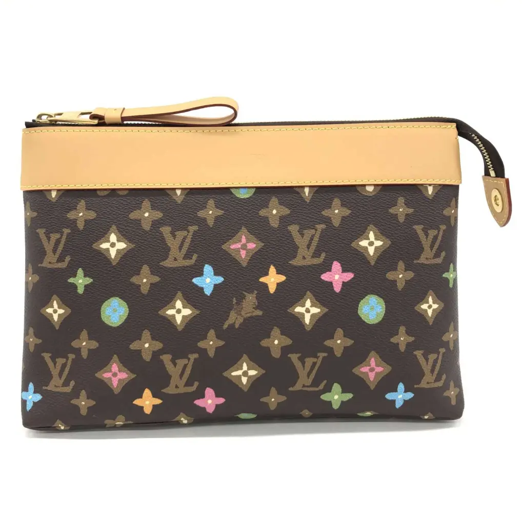Pre-owned Louis Vuitton Coated Canvas Clutches & Wristlets POCHETTE VOYAGE TYLER THE CREATOR COLLABORATION