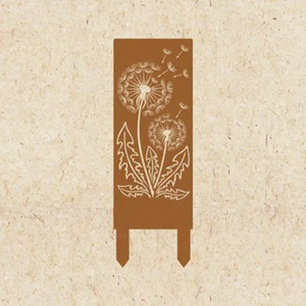 Dandelion Themed Metal Garden Stake, 2D Flat Design, Works as Both Vine Trellis and Decorative Garden Screen. Ideal for Beautifying Flower Beds, Planters, Patios, Balconies and Fences, Ground Insert Garden Decor