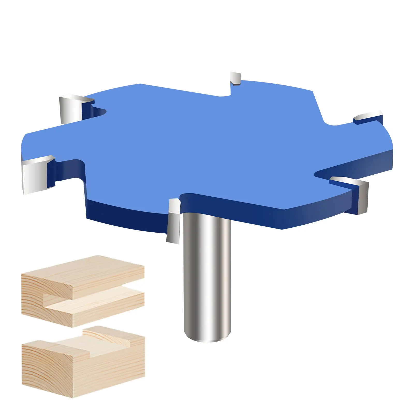 CNC Spoilboard Surfacing Router Bit 1/2 Inch Shank, Extra Large 4 Inch Cutting Diameter, Slab Flattening Router Bit Planing Bit Wood Planing Bit Dado Planer Bit(Carbide-6 Wings)