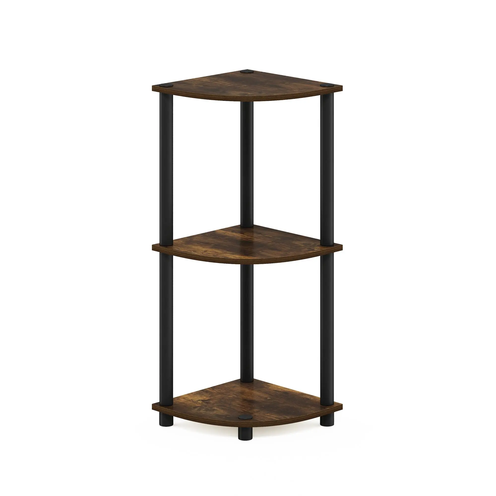 TURN-N-TUBE Corner Shelf, 3-Tier Corner Bookshelf, Display Storage Shelves with Open Shelves, for Organization and Storage, Living Room, Home Office, Garage, Decor Wall Mounted Organizer