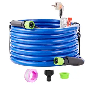 VEVOR 25ft Heated Water Hose for RV, Heated Drinking Water Hose Antifreeze to -45F, Automatic Self-regulating, 5/8 I. D. with 3/4 GHT Adapter, Lead and BPA Free