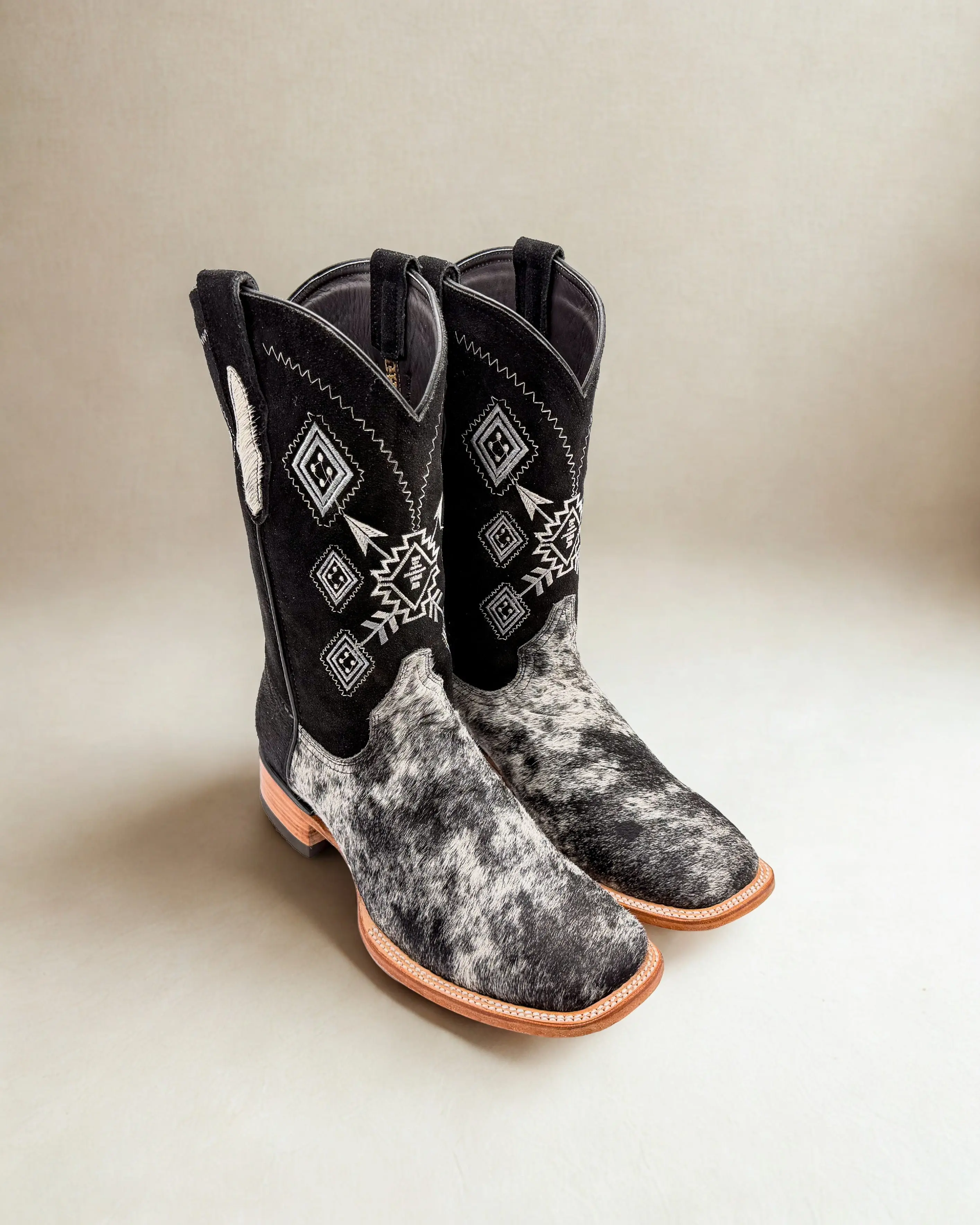 Black Genuine Cowhide | Men Cowboy Boots