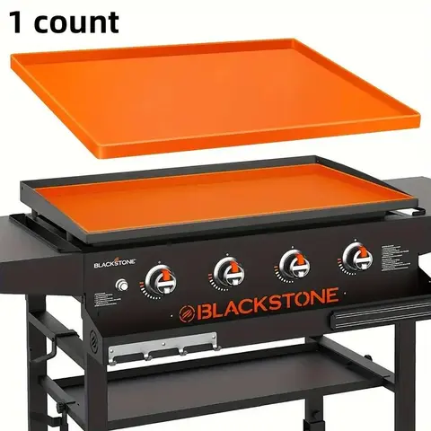 1 count Premium Food-Grade Silicone Griddle Mat - Non-Stick, Heat-Resistant, Utensil Holder - Perfect for Blackstone Barbecue Grill (28/36 Inches) - Easy Clean, Durable BBQ Accessories